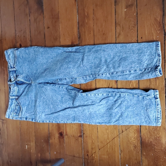 High rise, straight leg jeans, Medium blue acid washed, size 31 - Picture 1 of 4